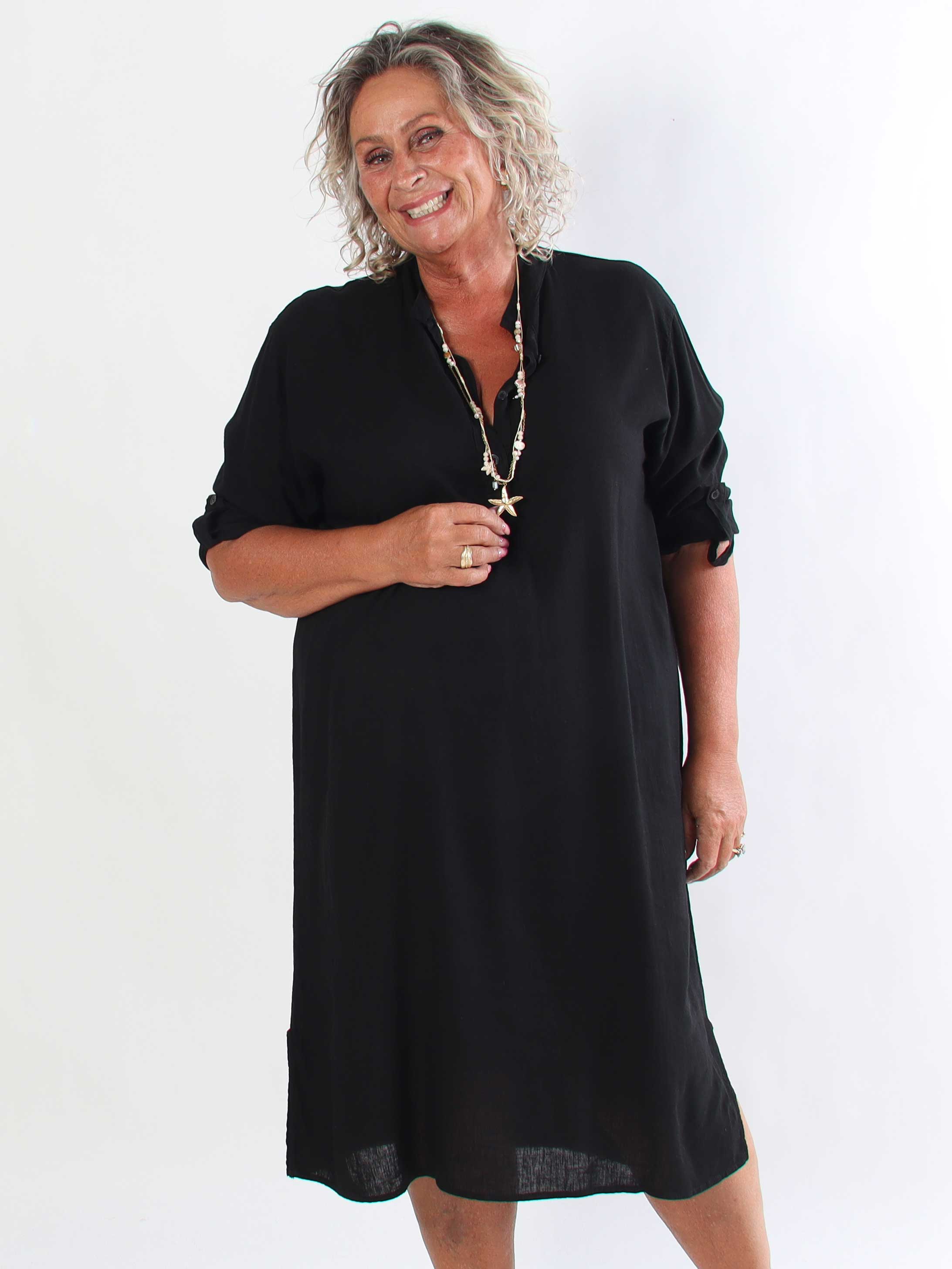 Dolly - Plus size tunikakjole i en hør- og viskoseblanding
